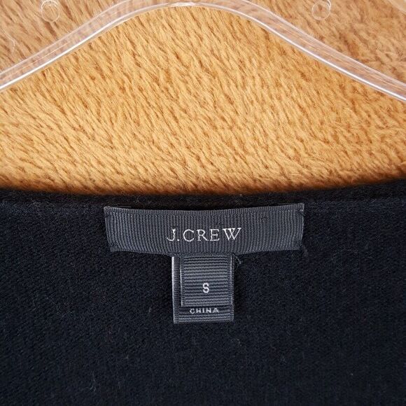 J CREW Womens Sweater Small Black Pullover VNeck Drop Shoulder Wool Blend - Picture 2 of 7